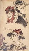 Edouard Manet Trois Tetes de femmes (mk40) oil painting picture wholesale